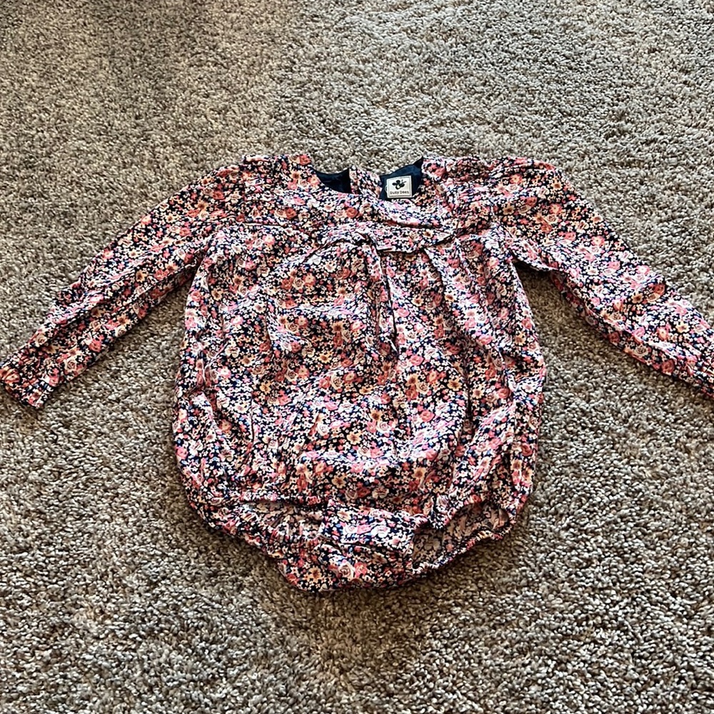 NWOT Busy Bees Balloon Romper in Liberty Print Sz 24m